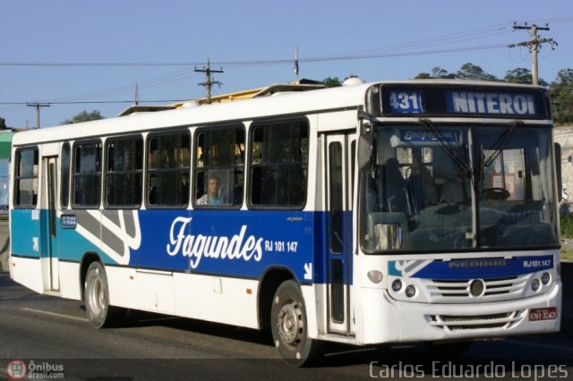Auto Ônibus Fagundes RJ 101.147 na cidade de São Gonçalo, Rio de Janeiro, Brasil, por Carlos Eduardo Lopes. Número da foto: #197.