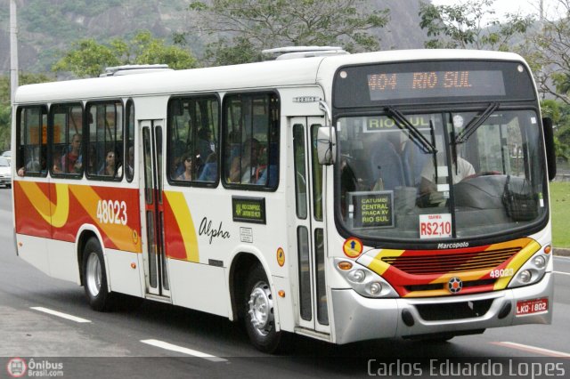 Auto Viação Alpha 48023 na cidade de Rio de Janeiro, Rio de Janeiro, Brasil, por Carlos Eduardo Lopes. Número da foto: #179.