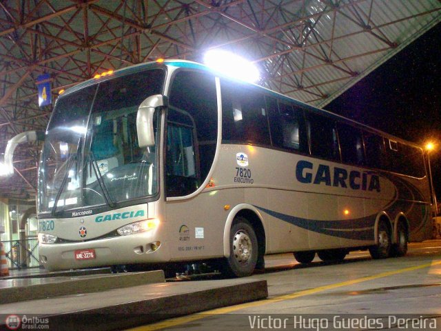 Viação Garcia 7820 na cidade de Maringá, Paraná, Brasil, por Victor Hugo Guedes Pereira. ID da foto: 39721.