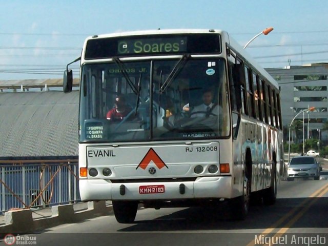 Evanil Transportes e Turismo RJ 132.008 na cidade de Nova Iguaçu, Rio de Janeiro, Brasil, por Miguel Angelo. Número da foto: #39854.
