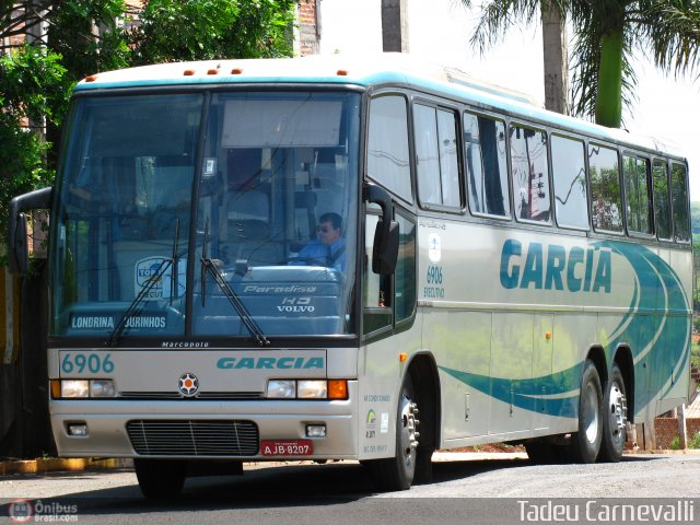 Viação Garcia 6906 na cidade de Cornélio Procópio, Paraná, Brasil, por Tadeu Carnevalli. Número da foto: #37192.