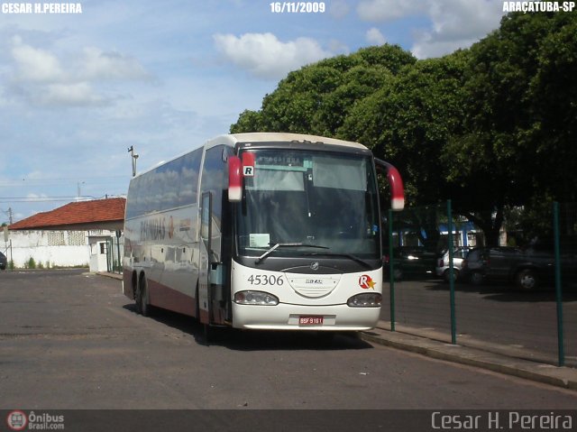 Empresa Reunidas Paulista de Transportes 45306 na cidade de Araçatuba, São Paulo, Brasil, por Cesar H. Pereira. ID da foto: 48527.