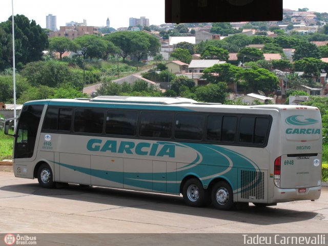 Viação Garcia 6948 na cidade de Cornélio Procópio, Paraná, Brasil, por Tadeu Carnevalli. ID da foto: 52724.