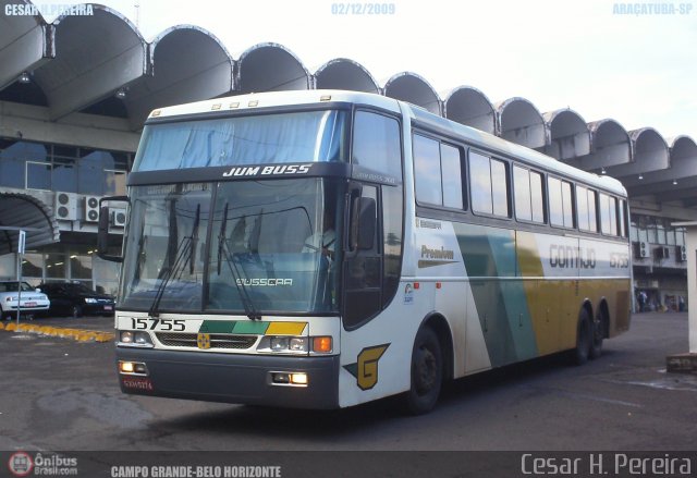 Empresa Gontijo de Transportes 15755 na cidade de Araçatuba, São Paulo, Brasil, por Cesar H. Pereira. ID da foto: 53580.