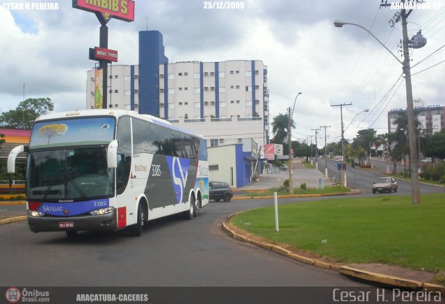 Viação São Luiz 3385 na cidade de Araçatuba, São Paulo, Brasil, por Cesar H. Pereira. Número da foto: #61764.