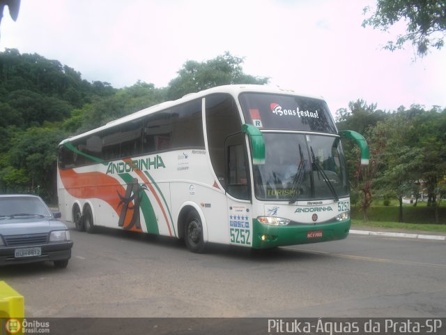 Empresa de Transportes Andorinha 5252 na cidade de Águas da Prata, São Paulo, Brasil, por Lincoln Agp. Número da foto: #54700.