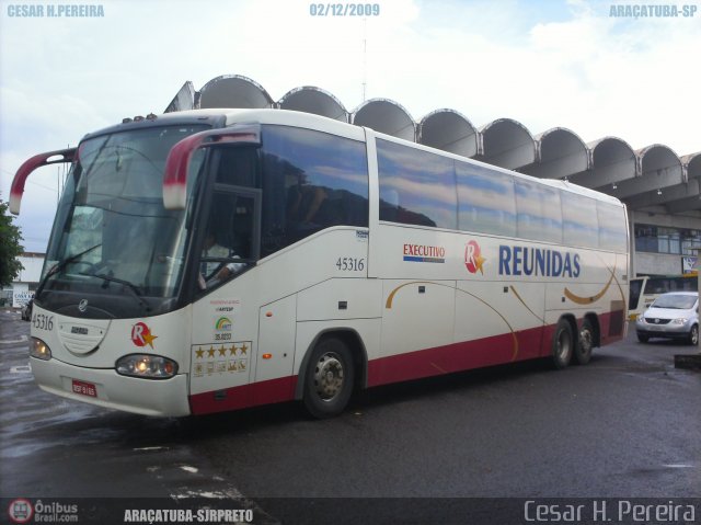 Empresa Reunidas Paulista de Transportes 45316 na cidade de Araçatuba, São Paulo, Brasil, por Cesar H. Pereira. ID da foto: 55269.