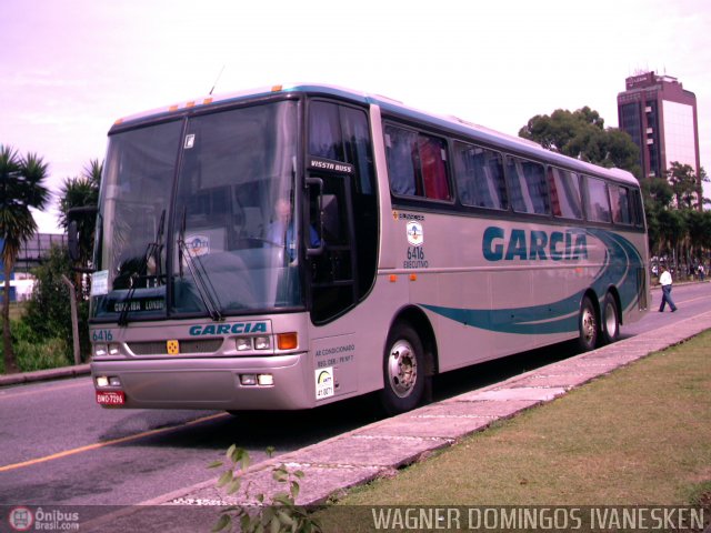 Viação Garcia 6416 na cidade de Curitiba, Paraná, Brasil, por Wagner Domingos Ivanesken. Número da foto: #1034.