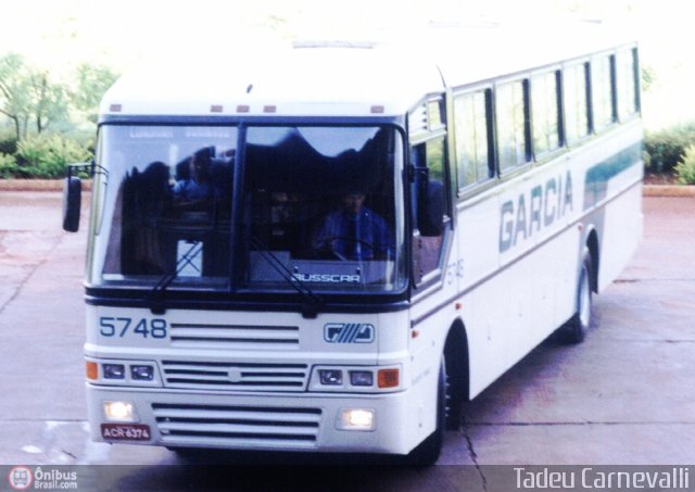 Viação Garcia 5748 na cidade de Cornélio Procópio, Paraná, Brasil, por Tadeu Carnevalli. Número da foto: #3055.