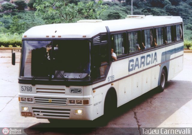 Viação Garcia 5768 na cidade de Cornélio Procópio, Paraná, Brasil, por Tadeu Carnevalli. Número da foto: #2971.