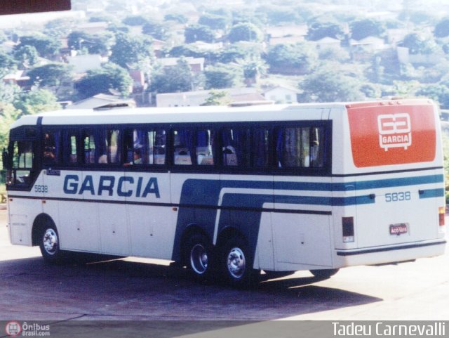 Viação Garcia 5838 na cidade de Cornélio Procópio, Paraná, Brasil, por Tadeu Carnevalli. Número da foto: #3062.