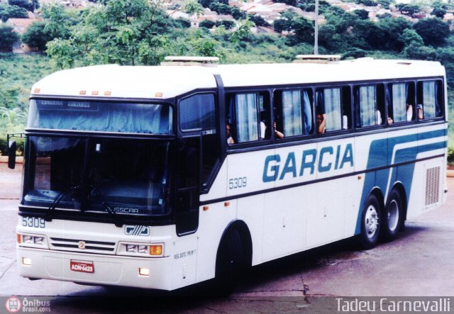 Viação Garcia 5309 na cidade de Cornélio Procópio, Paraná, Brasil, por Tadeu Carnevalli. ID da foto: 3964.