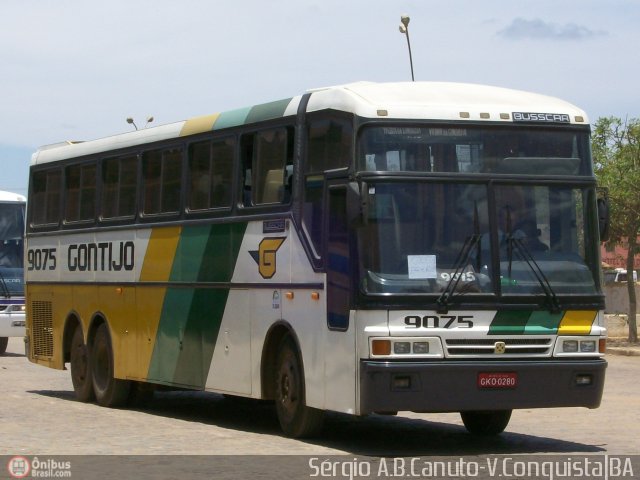 Empresa Gontijo de Transportes 9075 na cidade de Vitória da Conquista, Bahia, Brasil, por Sérgio Augusto Braga Canuto. ID da foto: 5200.