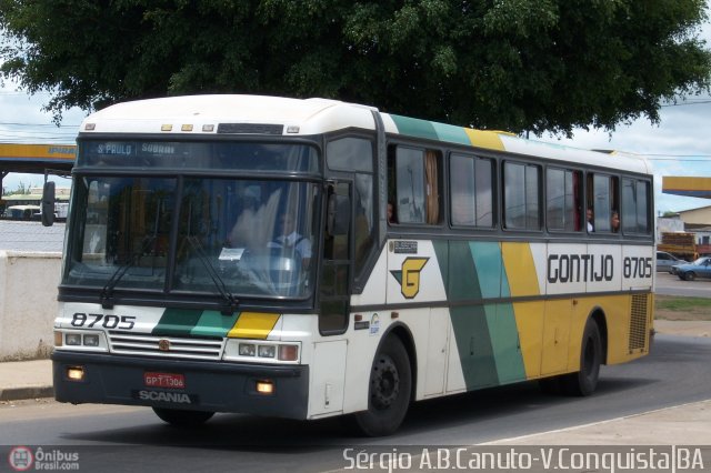 Empresa Gontijo de Transportes 8705 na cidade de Vitória da Conquista, Bahia, Brasil, por Sérgio Augusto Braga Canuto. ID da foto: 5348.