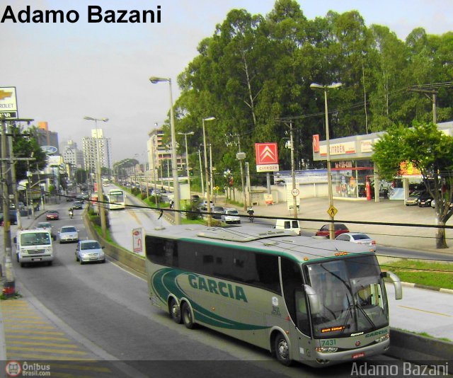 Viação Garcia 7431 na cidade de São Bernardo do Campo, São Paulo, Brasil, por Adamo Bazani. ID da foto: 8545.