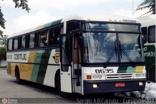 Empresa Gontijo de Transportes 8635 na cidade de Eunápolis, Bahia, Brasil, por Sérgio Augusto Braga Canuto. ID da foto: 9438.