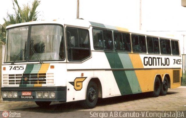 Empresa Gontijo de Transportes 7455 na cidade de Vitória da Conquista, Bahia, Brasil, por Sérgio Augusto Braga Canuto. ID da foto: 9436.