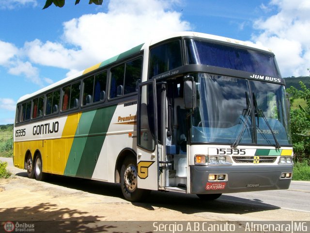 Empresa Gontijo de Transportes 15335 na cidade de Almenara, Minas Gerais, Brasil, por Sérgio Augusto Braga Canuto. ID da foto: 5657.