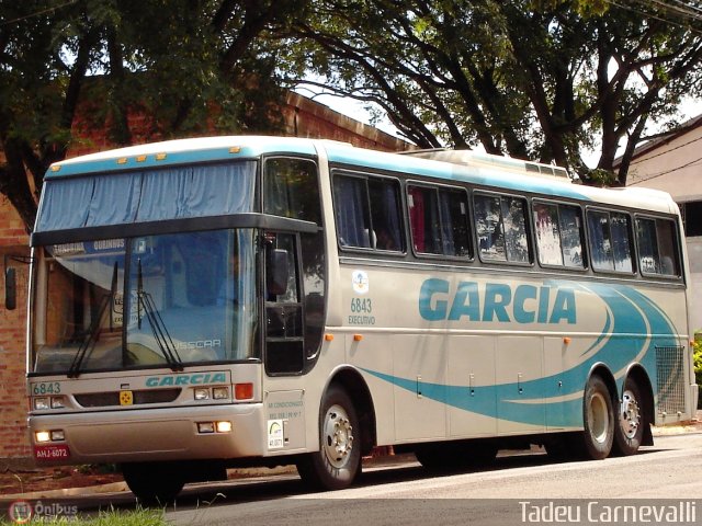 Viação Garcia 6843 na cidade de Cornélio Procópio, Paraná, Brasil, por Tadeu Carnevalli. Número da foto: #5955.