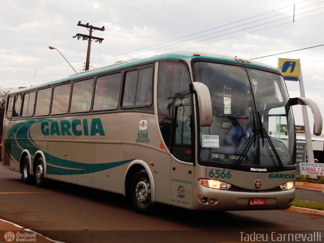 Viação Garcia 6566 na cidade de Cornélio Procópio, Paraná, Brasil, por Tadeu Carnevalli. Número da foto: #5948.