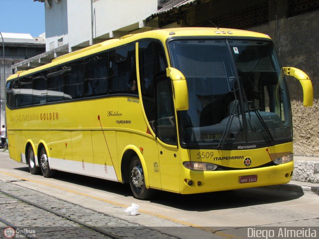 Viação Itapemirim 5509 na cidade de Rio de Janeiro, Rio de Janeiro, Brasil, por Diego Almeida Araujo. ID da foto: 10066.