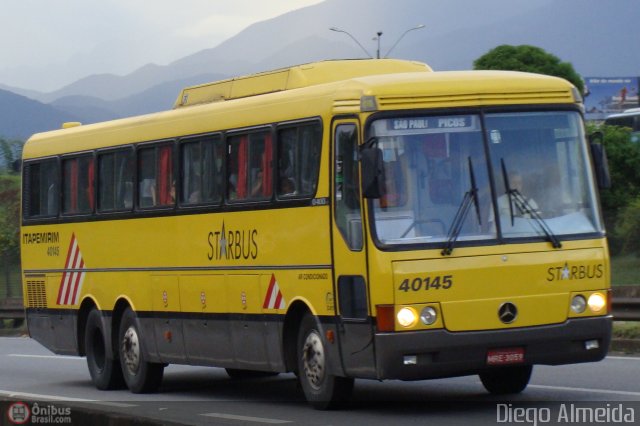 Viação Itapemirim 40145 na cidade de Resende, Rio de Janeiro, Brasil, por Diego Almeida Araujo. ID da foto: 12615.