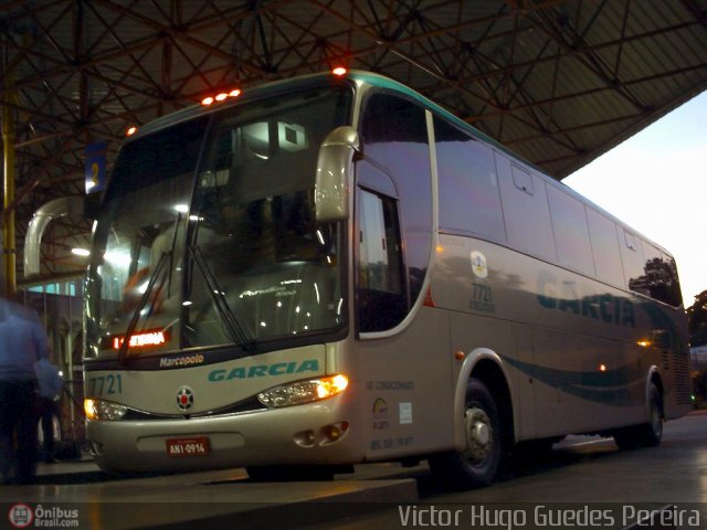 Viação Garcia 7721 na cidade de Maringá, Paraná, Brasil, por Victor Hugo Guedes Pereira. Número da foto: #15294.