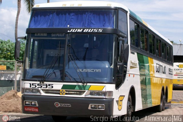 Empresa Gontijo de Transportes 15535 na cidade de Almenara, Minas Gerais, Brasil, por Sérgio Augusto Braga Canuto. ID da foto: 10963.