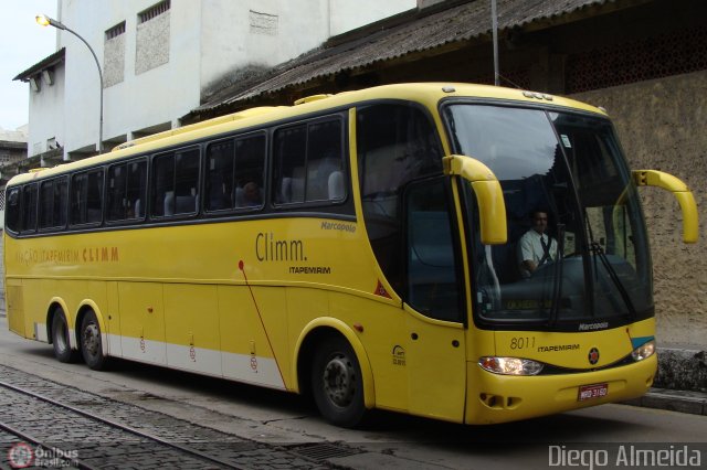 Viação Itapemirim 8011 na cidade de Rio de Janeiro, Rio de Janeiro, Brasil, por Diego Almeida Araujo. Número da foto: #16062.